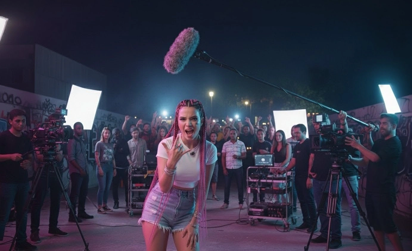 Roselune Everly Backstage of Eimai i Next Official Videoclip in Nea Penteli