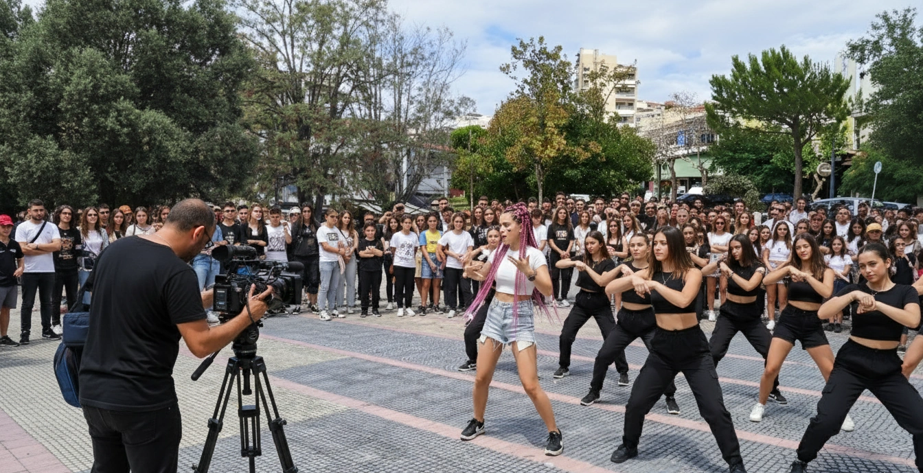 Roselune Everly Backstage of Eimai i Next Official Videoclip in Nea Penteli