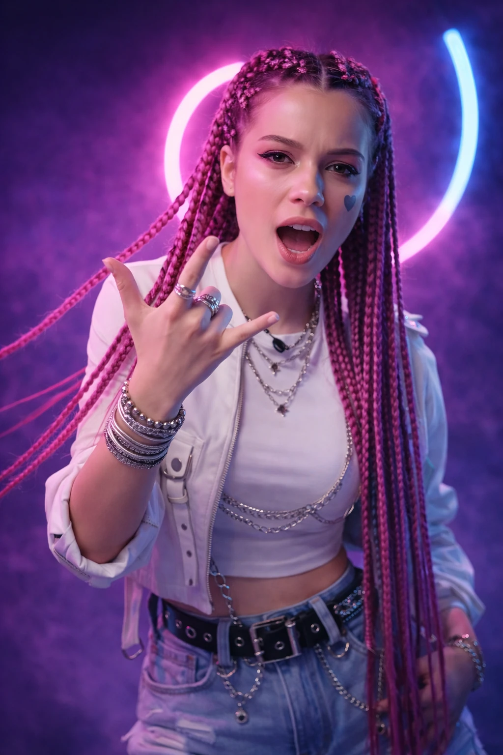 Roselune Everly performing with confident neon energy during the I’m Next era.